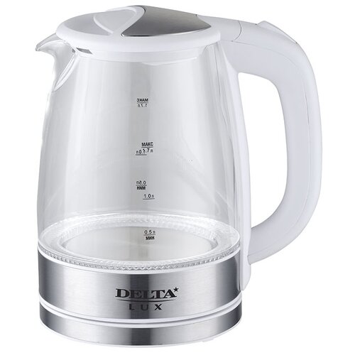 Чайник DELTA DL-1204, белый электрический чайник delta dl 1330 серебристый