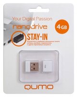 Флешка Qumo nanoDrive 4Gb белый