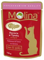 Корм для кошек Molina Пауч для кошек Лосось и тунец в соусе (0.1 кг) 24 шт.