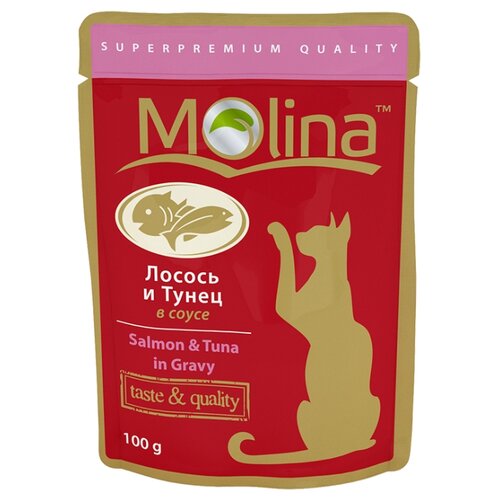 фото Корм для кошек Molina Пауч для кошек Лосось и тунец в соусе (0.1 кг) 1 шт.