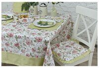 Скатерть Fresca Design English rose с оборкой (slp04.1) 150х180 см зеленый