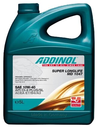 ADDINOL Масло Мотор. П/Синт. Addinol Super Longlife Md 1047, 10w-40, 5л