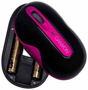 Беспроводная компактная мышь Canyon CNR-MSLW01P Black-Pink USB
