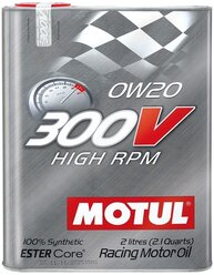 Синтетическое моторное масло Motul 300V High RPM 0W20, 2 л