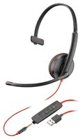 Компьютерная гарнитура Plantronics Blackwire 3215 USB-A черный