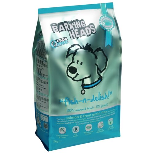 фото Корм для собак Barking Heads Беззерновой корм для собак с лососем, форелью и бататом Рыбка-вкусняшка (2 кг)