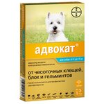 Адвокат (Bayer) Капли от чесоточных клещей, блох и гельминтов для собак от 4 до 10 кг (3 пипетки) - изображение