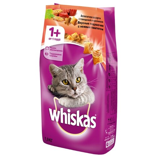фото Корм для кошек Whiskas с кроликом, с говядиной 1.9 кг