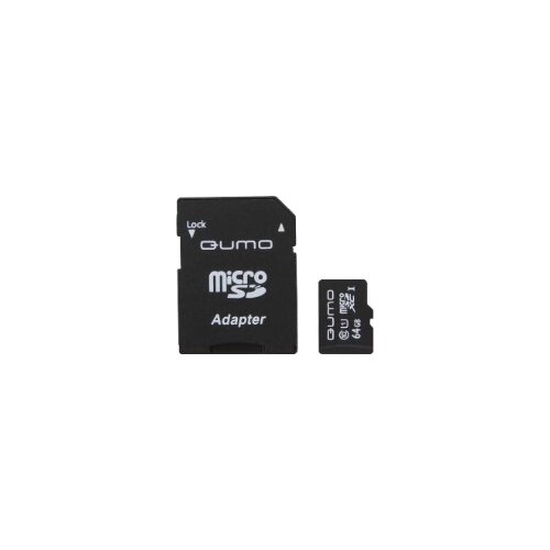 фото Карта памяти Qumo microSDXC Class 10 UHS Class 1 64GB + SD adapter