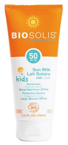 Biosolis Детское солнцезащитное молочко для лица и тела SPF 50+, 100 мл.