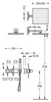 Верхний душ TRES Block System 20725201