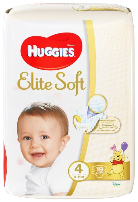 Huggies подгузники Elite Soft 4 (8-14 кг) 19 шт.