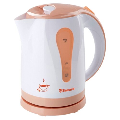 Чайник Sakura SA-2326A RU, белый/оранжевый чайник электрический sakura 2 л 2200 вт sa 2345bk