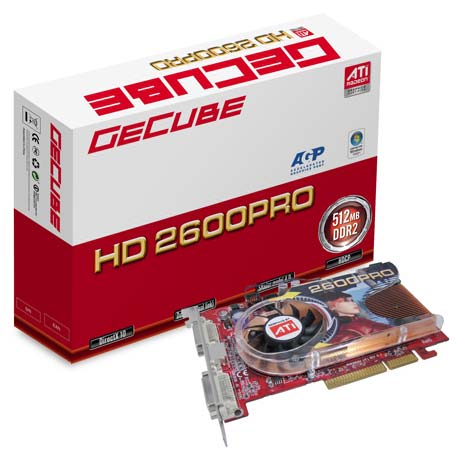 Видеокарта GeCube Radeon HD 2600 Pro 600Mhz AGP 512Mb 1600Mhz 256 bit 2xDVI TV HDCP YPrPb