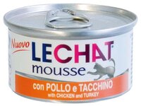 Корм для кошек LeChat Mousse с Курицей и Индейкой (0.085 кг) 1 шт. 0.085 кг 1