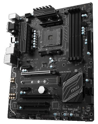 Материнская плата MSI B350 PC MATE Soc-AM4 AMD B350 4xDDR4 ATX AC97 8ch71 GbLAN RAIDVGAHDMI