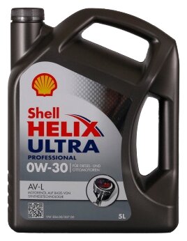 Синтетическое моторное масло SHELL Helix Ultra Professional AV-L 0W-30, 5 л, 5 л