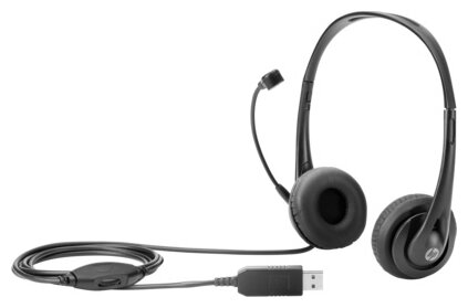 Гарнитура компьютерная HP Stereo USB Headset (T1A67AA) black