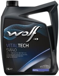 Синтетическое моторное масло Wolf Vitaltech 5W40, 5 л