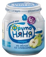 Пюре ФрутоНяня из яблок со сливками (с 6 месяцев) 100 г, 12 шт.