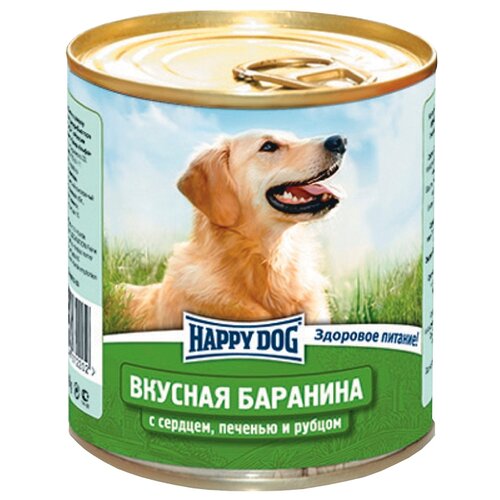 Влажный корм для собак Happy Dog NaturLine, баранина, сердце, печень, рубец 750 г