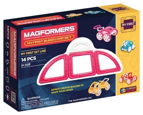 Магнитный конструктор Magformers My First Buggy Car Set - Pink