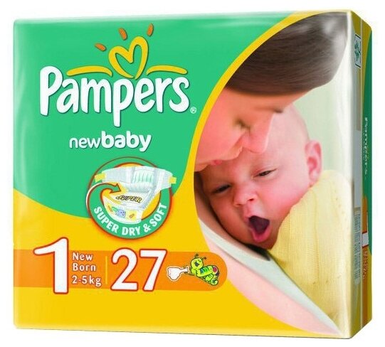 Подгузники Pampers New Baby 27шт ньюборн 2-5кг 1 - 1 штука
