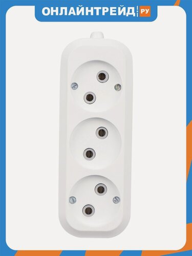 Изображение товара Колодка Rexant 3 розетки б/з белый