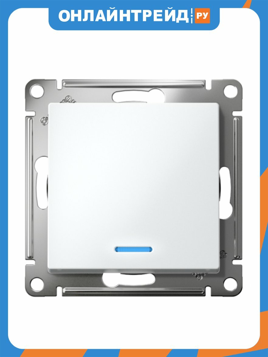 Переключатель с подсветкой 1-кл Systeme Electric (schneider Electric) SCHNEIDER ELECTRIC ATLASDESIGN, сх.6а, 10АХ, механизам, белый ATN000163