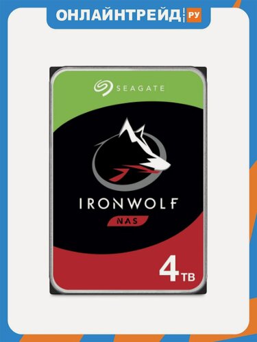 Изображение товара Жесткий диск 3.5" Seagate IronWolf 4 ТБ, SATA III, 256 Mb, 5400 rpm (ST4000VN006)