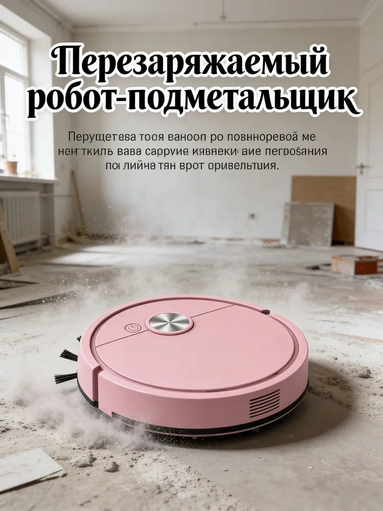 Розовый Подметальный робот умный бытовой перезаряжаемый всасывающий подметальный пылесос
