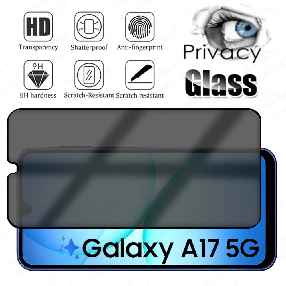 Закаленное стекло SamsungA17 с защитой от подглядывания для Samsung Galaxy A17 5G 2025 A 17 17A SamA17 Защитная пленка для экрана Samsung SPrivacy