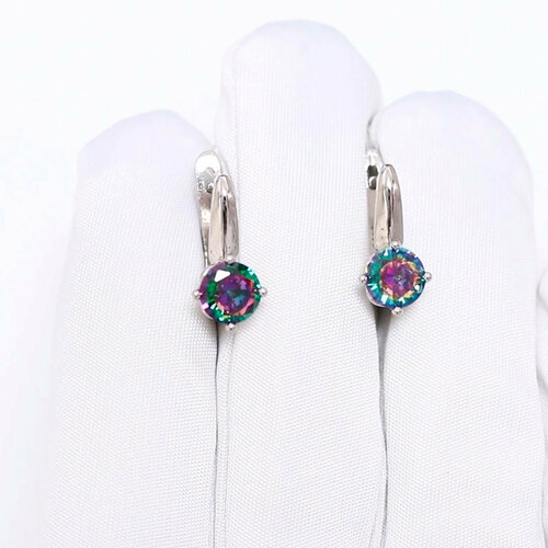 фото Серьги diamant online, серебро, 925 проба, родирование, топаз, длина 1.5 см, , мультиколор