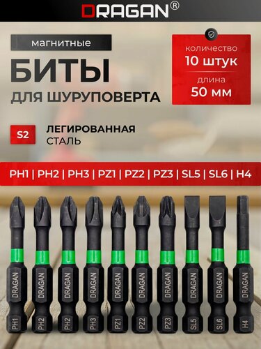 Изображение товара Набор бит для шуруповерта PH - PZ - SL - H