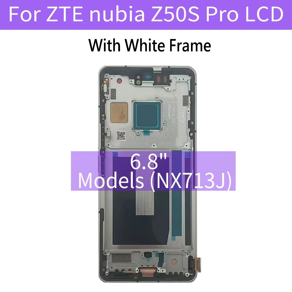 Оригинальный AMOLED-дисплей для ZTE nubia Z50S Pro NX713J, ЖК-экран для Nubia Z50S Pro WhiteFrame