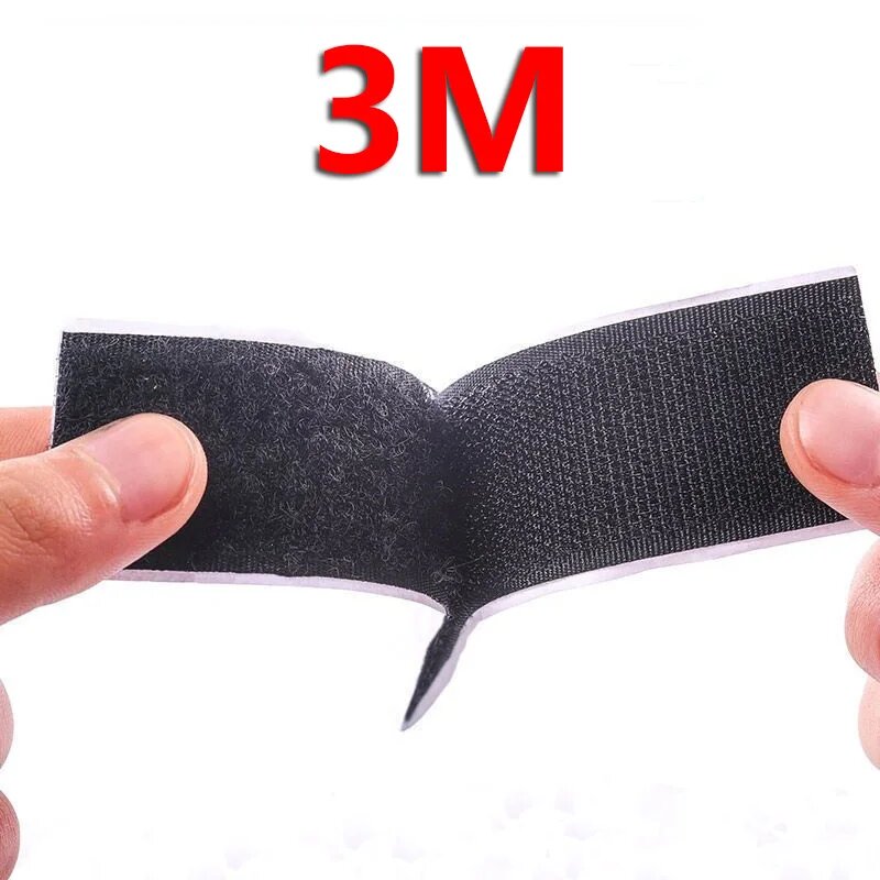 Липучка самоклеющаяся черная nylon 20-50 мм 1/3/5 м 50mm Wide, Black 3meter