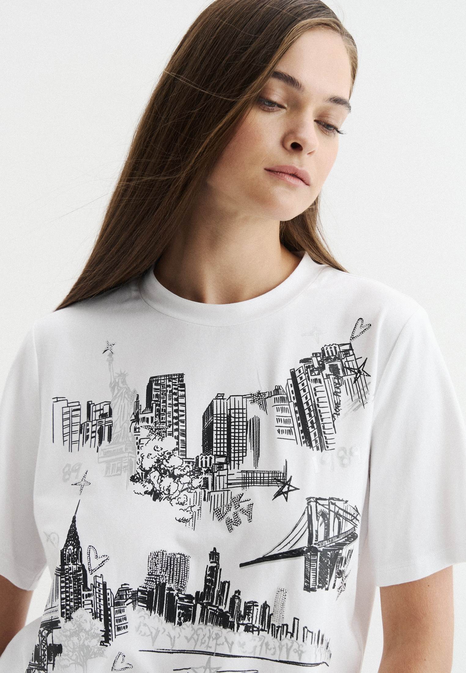Футболка DKNY, размер S, белый — фото 1