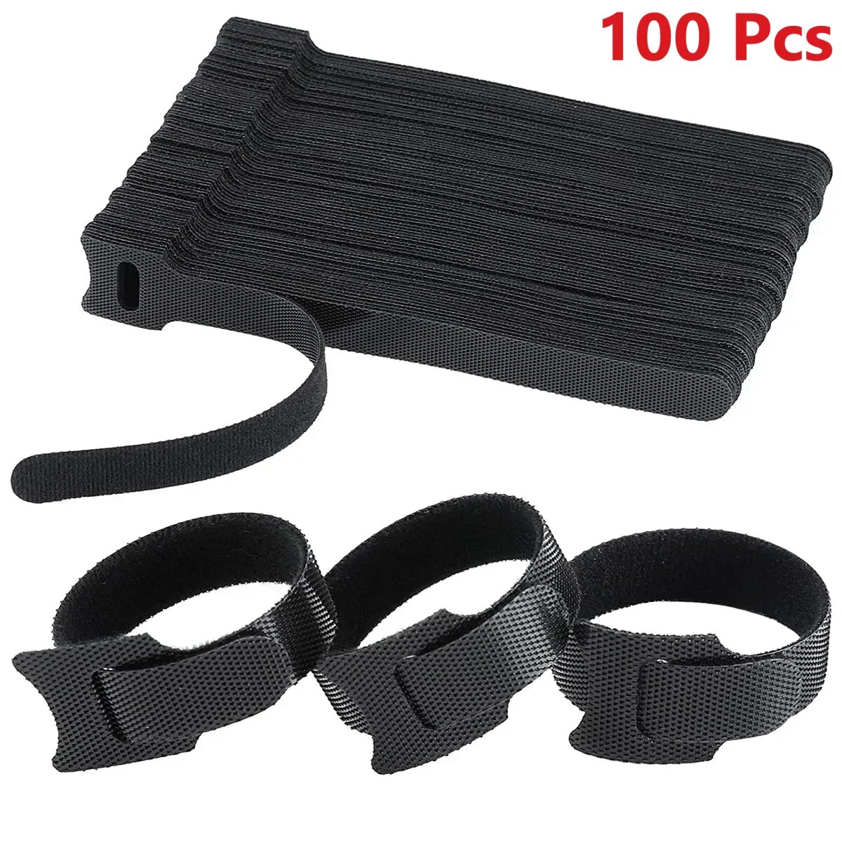 Нейлоновый органайзер-намотчик для кабелей 50PCS Black