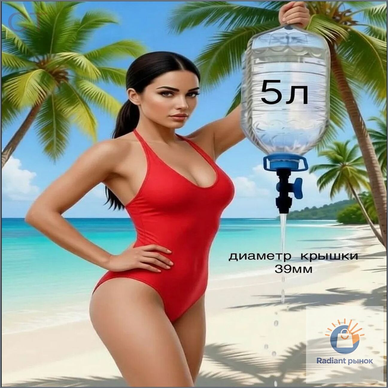 Кран-насадка рукомойник на 5 литровые бутылки, компактный, для туризма