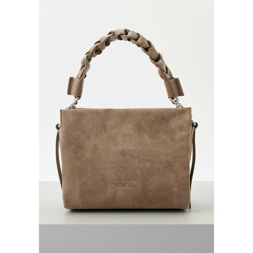 фото Сумка хобо coccinelle boheme suede, фактура зернистая, матовая, бархатистая, бежевый