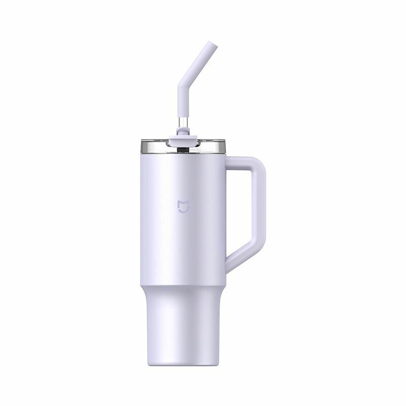 Термокружка Mijia Sippy Cup 1 л, с ручкой и трубочкой, сиреневая