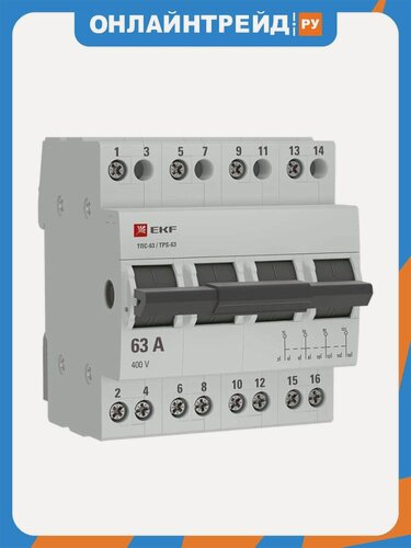 Изображение товара Переключатель трехпозиционный Ekf ТПС-63 4P 63А PROxima, TPS463