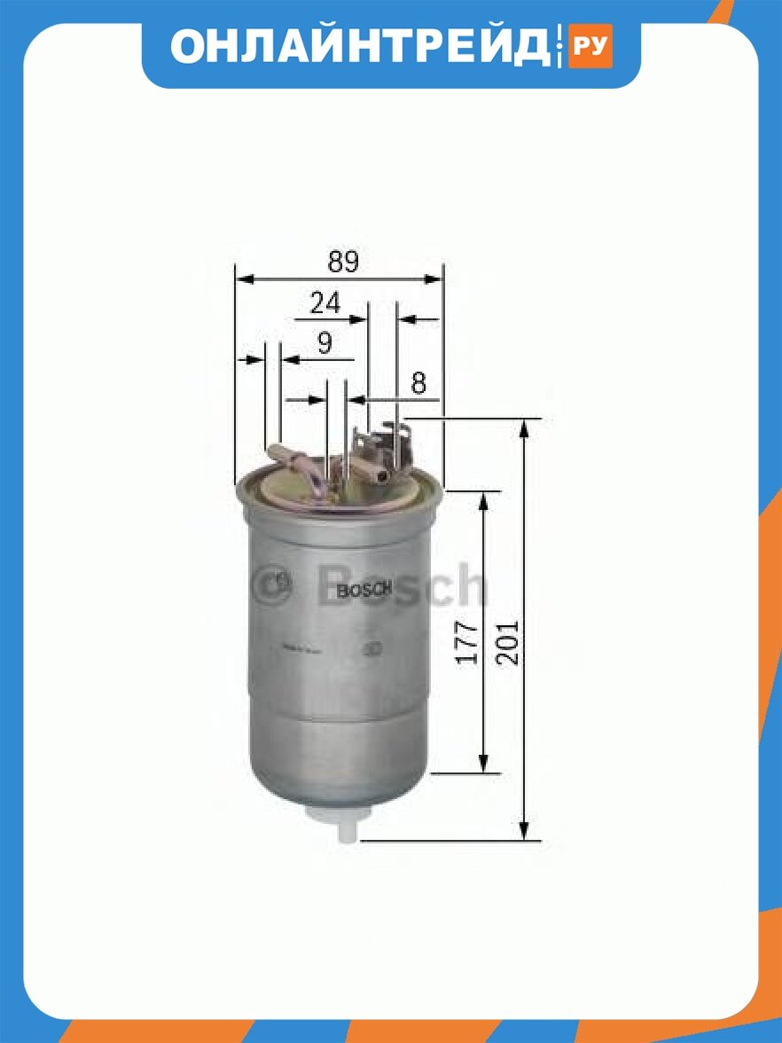 Фильтр топливный Bosch для VW AUDI A4 (00-08) SKODA (1.9/2.0 TDI) FIAT Punto (94-99) (1.7 TD), 0450906374 ( 0450905288)