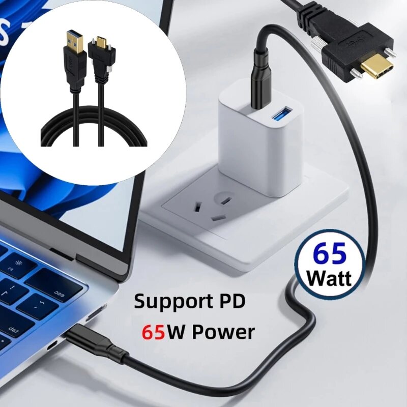 Кабель USB Type-C с винтовым фиксатором для промышленных камер — фото 1