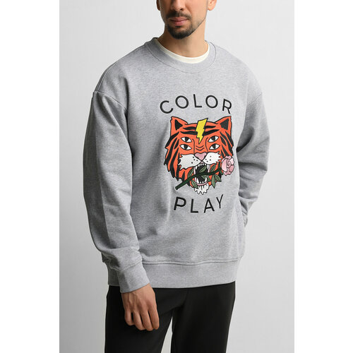 фото Толстовка colorplay, размер 2xl, , серый меланж