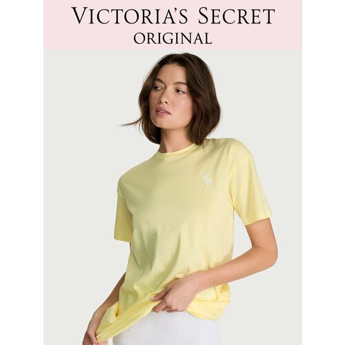 фото Сорочка victoria's secret 100% cotton oversize sleep tee, размер xs/s, желтый