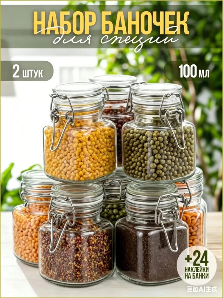 Банка для сыпучих продуктов, 2 шт
