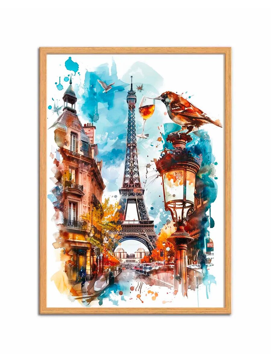 Птица Пегас пьет виски 1, Плакат 30x42см