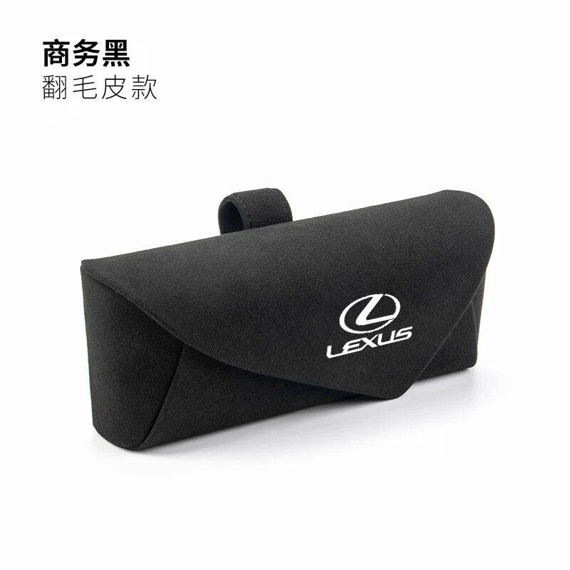 Автомобильный чехол для очков из фальшивой шерсти с логотипом Lexus, черный деловой стиль