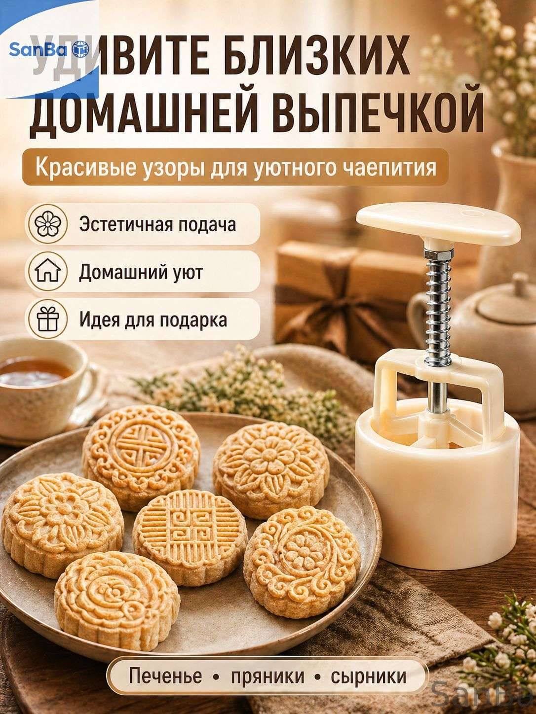 Форма для выпечки 5.1 см x 14 см 6 шт пищевой пластик фигурная кремовый